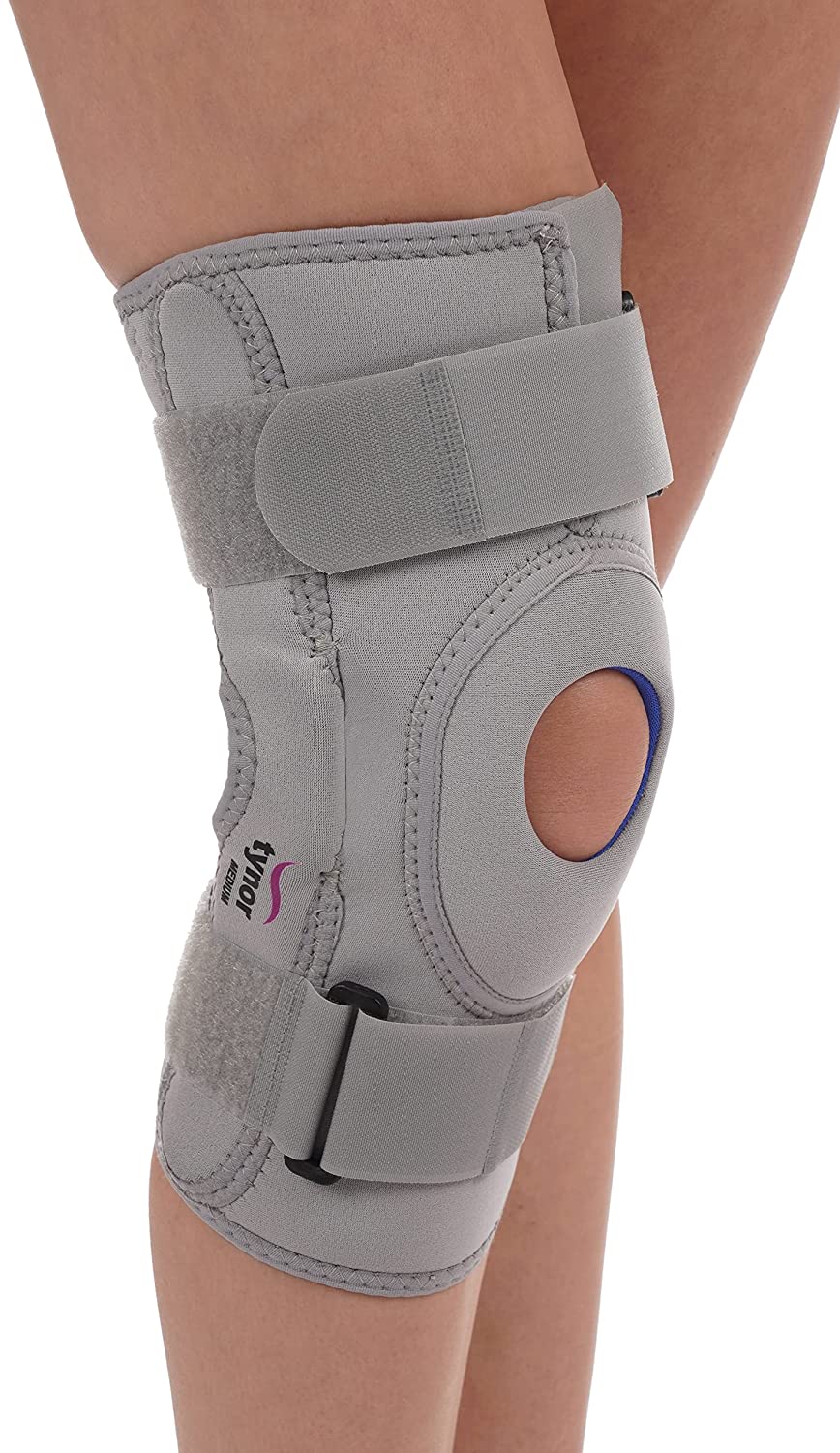 Tynor Knee Support Hinged (Neoprene), Grey, 1 Unit