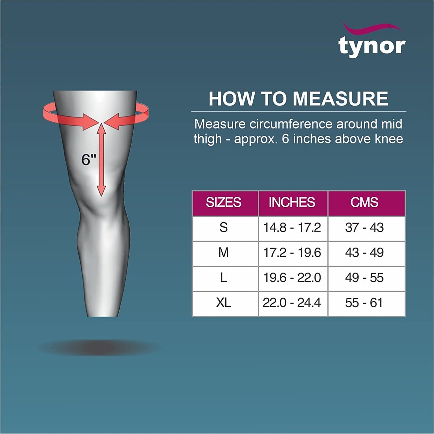 Tynor Thigh Support for Relieves Stiffness (Grey)