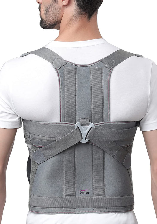 TYNOR Posture Corrector Back Support (Grey) for Obesity & Old Age – Fishman  Healthcare