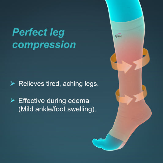 Tynor Medical Compression Stocking Knee High Class 1 (Pair)  Beige