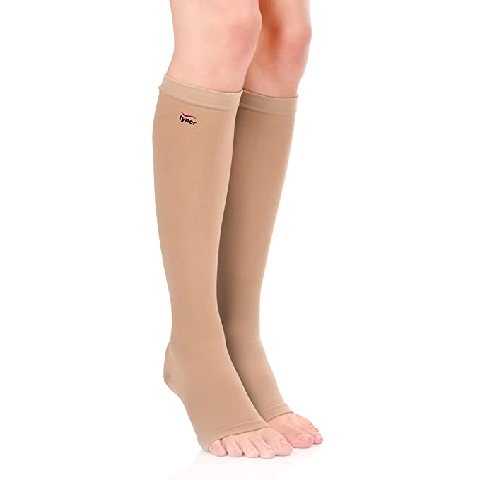 Tynor Medical Compression Stocking Knee High Class 1 (Pair)  Beige