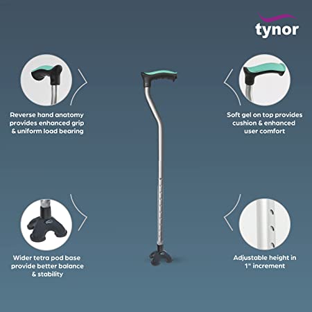Tynor Walking Stick Tetra Universal