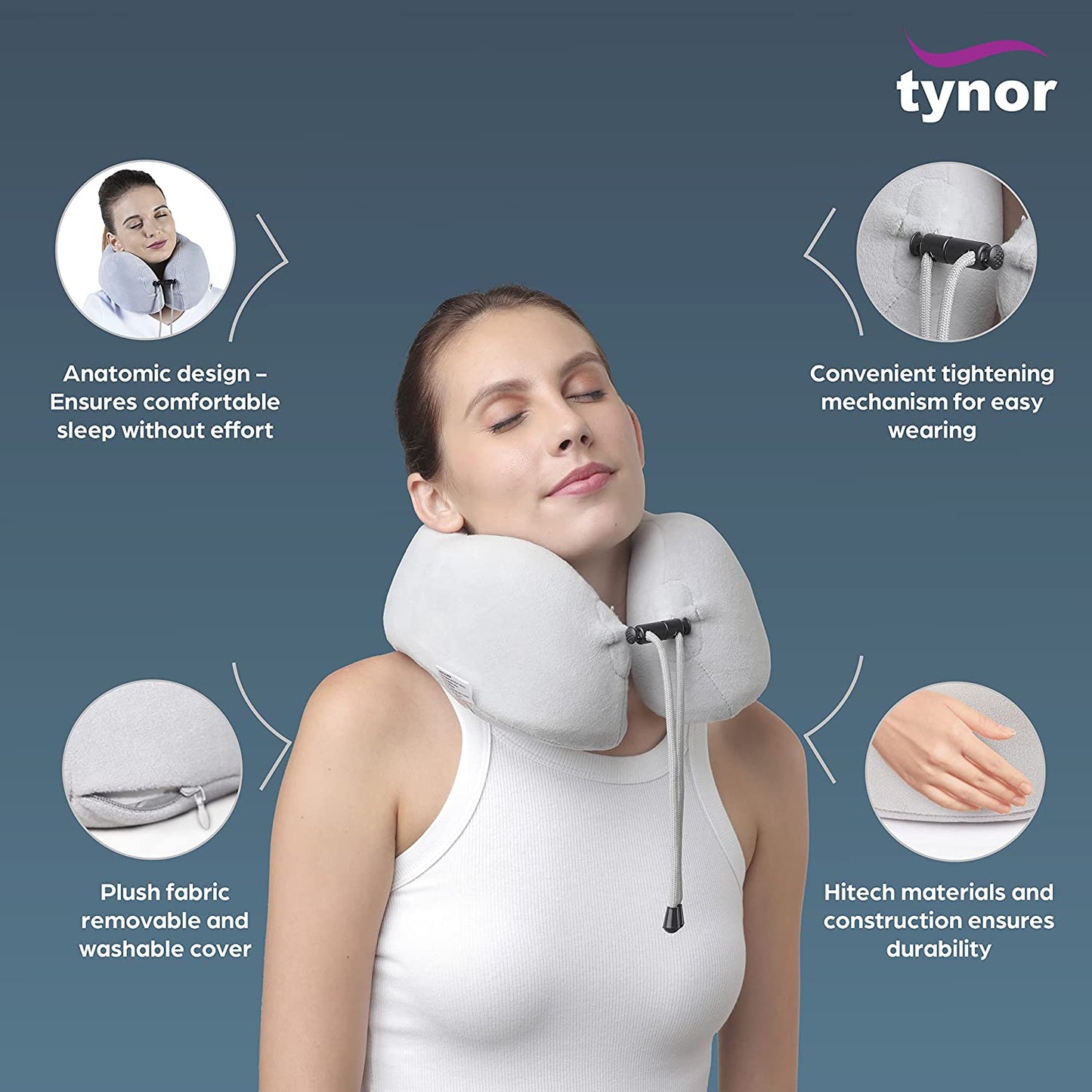 Tynor Travel Pillow, Universal Size, 1 Unit