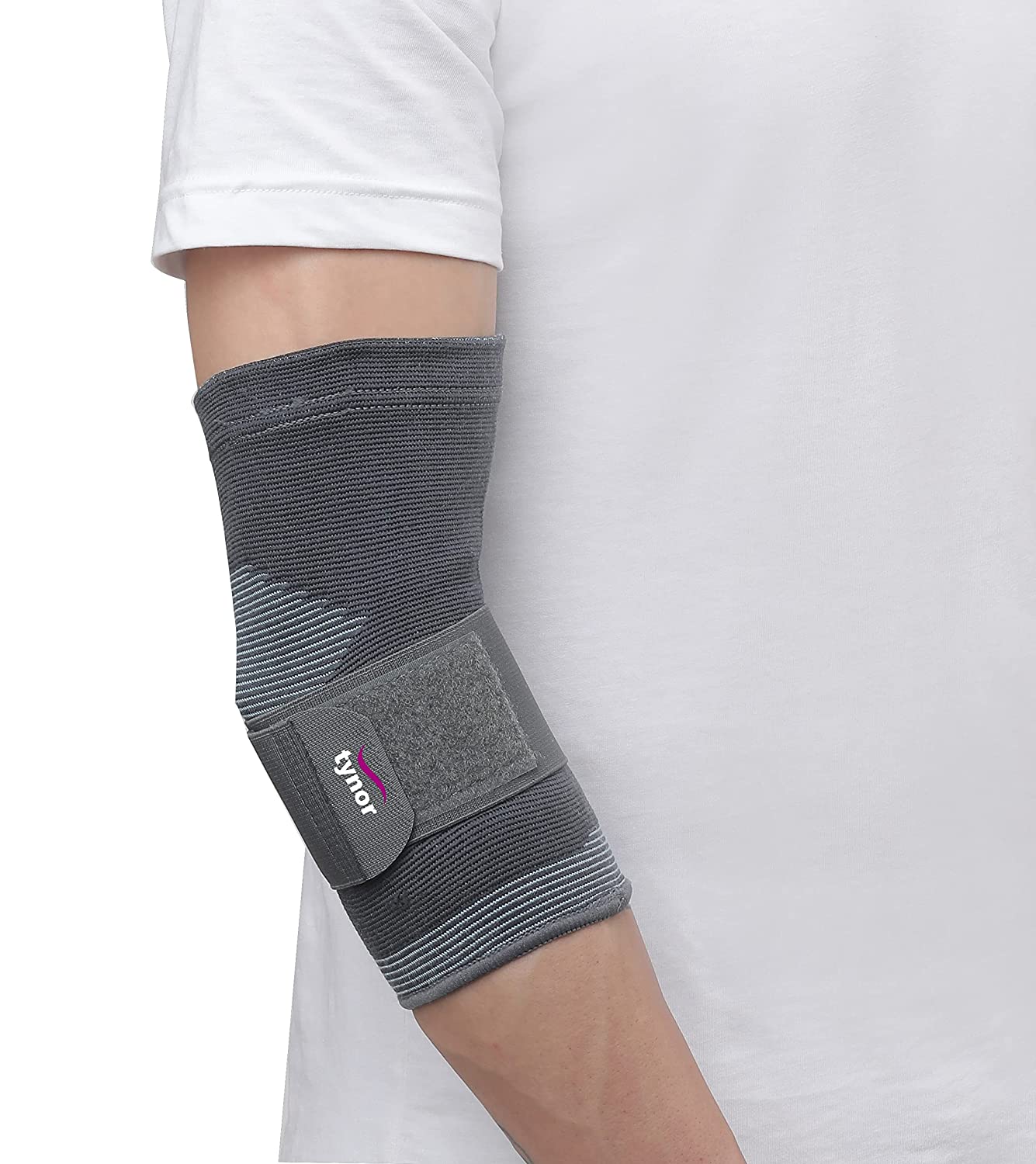 Tynor Elbow Protector, (Compression, Pain Relief) Elbow Support  (Grey)