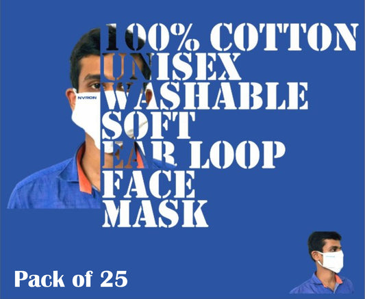 Reusable cotton face mask (100% cotton) - 100's pack