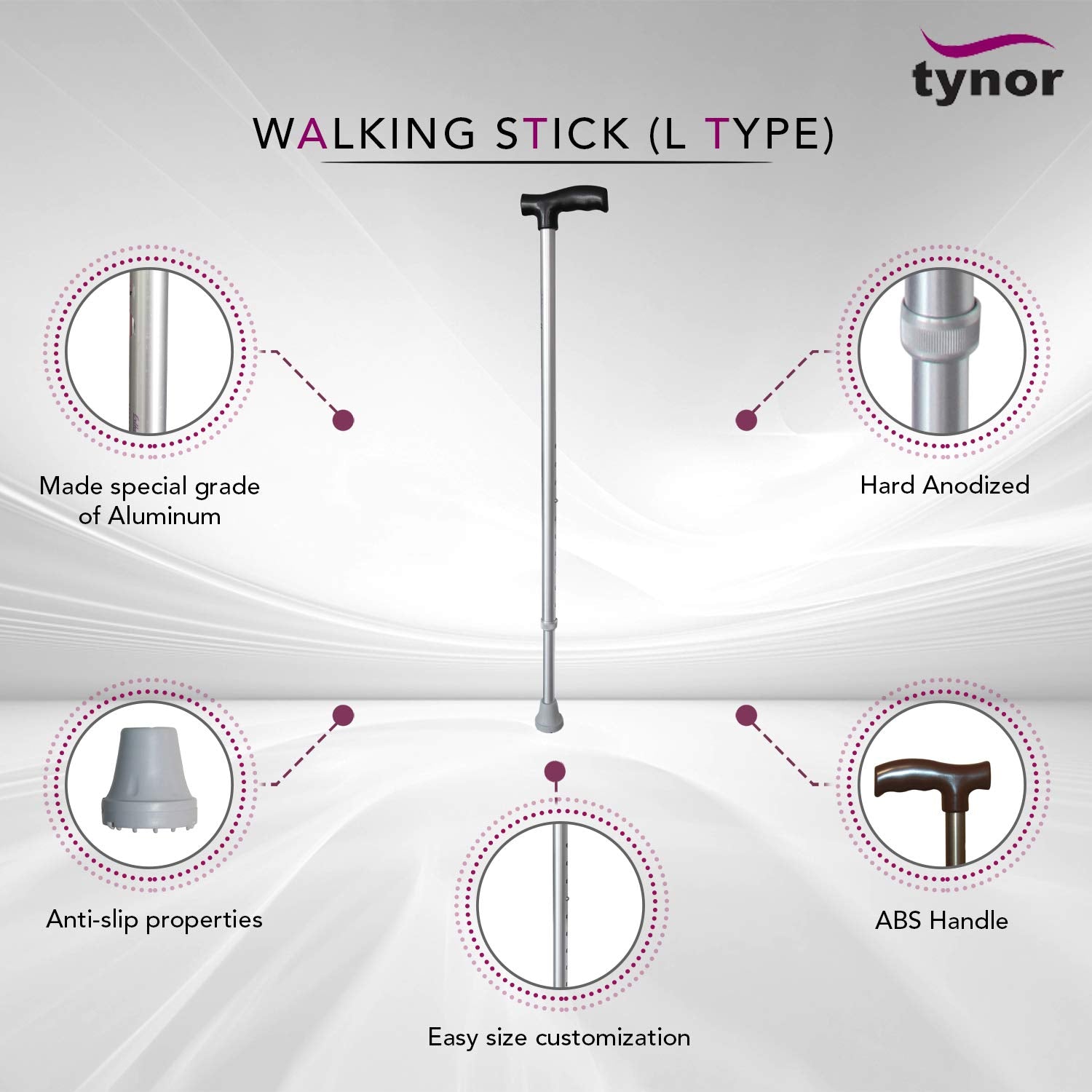 Tynor L Type Walking Stick