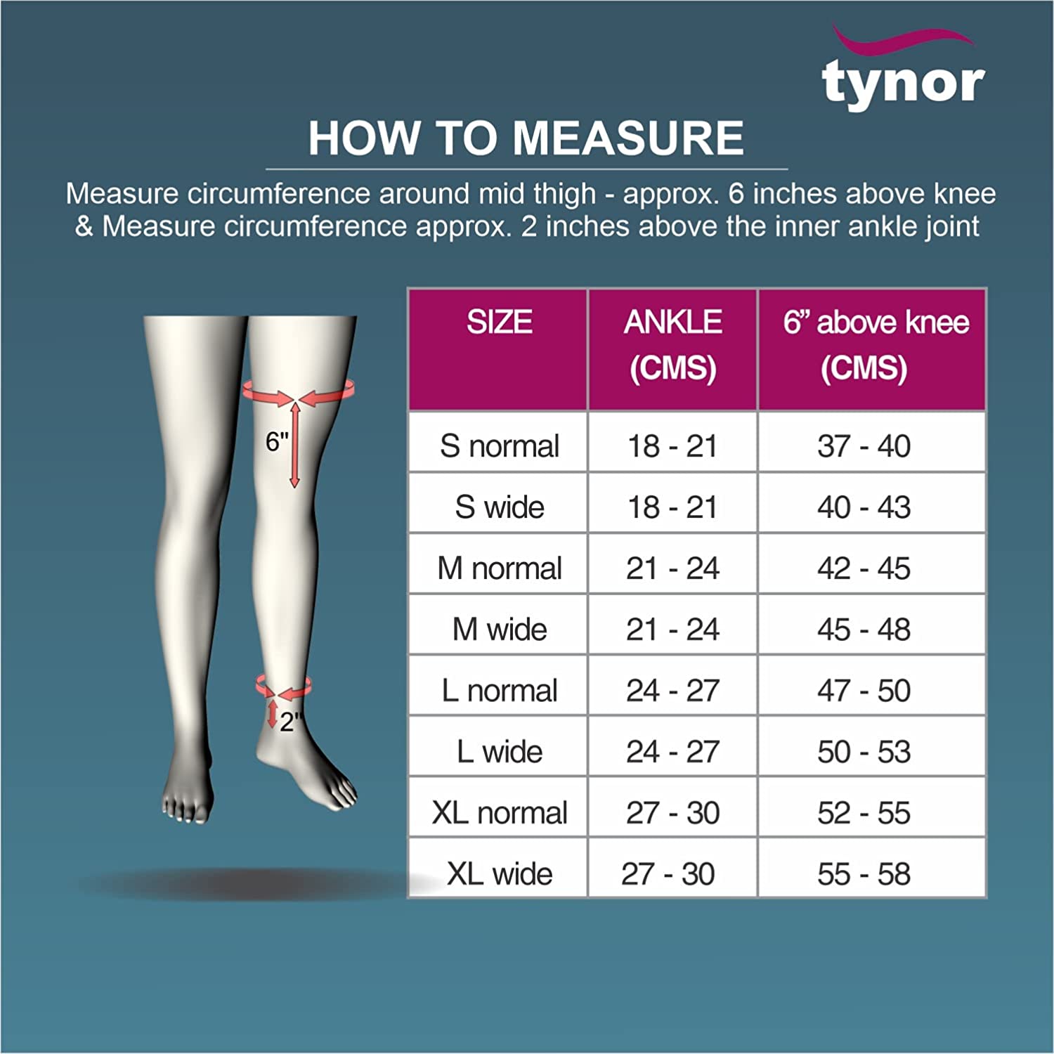 Tynor Compression Garment Leg Mid Thigh Open  Toe