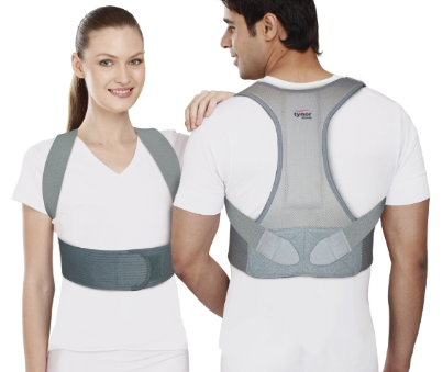 TYNOR Posture Corrector Back Support (Grey) for Obesity & Old Age