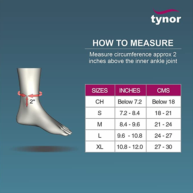 Tynor Ankle Brace Ankle Support (Black) Lightweight